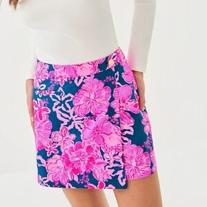 Lilly Pulitzer Navy & Hot Pink Floral Skort